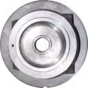 17202-54066 BH CT20 turbocharger bearing housing front view with dual pulleys