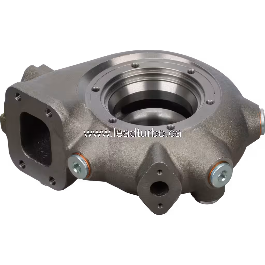 52231016496-cast Turbine Housing for MTU G2842LE Generator bottom 45 degree view