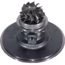 Bottom view of 24100-1541A turbo core showing turbine wheel and mounting holes