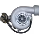 318154 S200G turbocharger front view with silver compressor housing