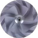 Twin-impeller J96 turbo rotor with central shaft and threaded end