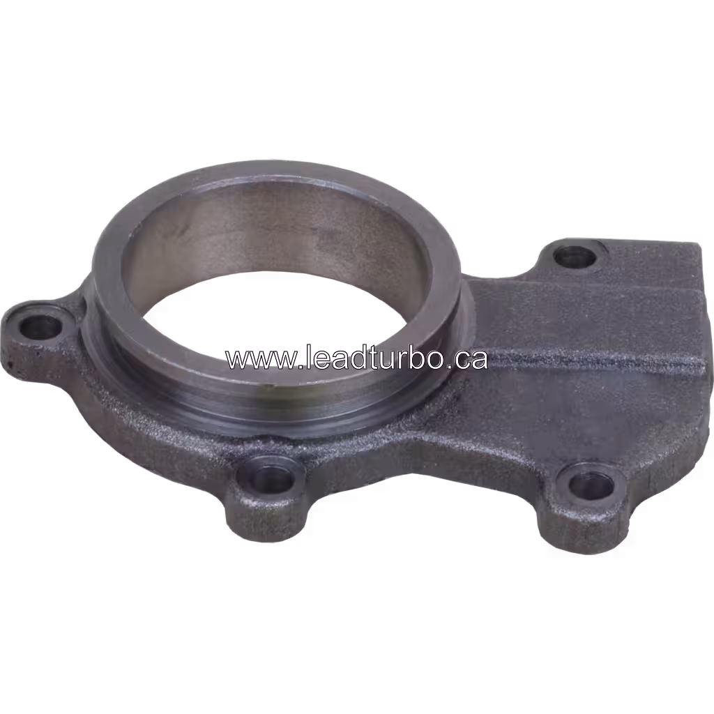 Angled view showing depth of 3533029 Cummins turbine flange central opening