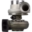0R5754 TV8106 turbocharger front view showing two-port turbine housing