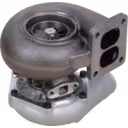 Turbocompresseur 409410-0002 vue inférieure montrant la roue turbine et le flange d'échappement