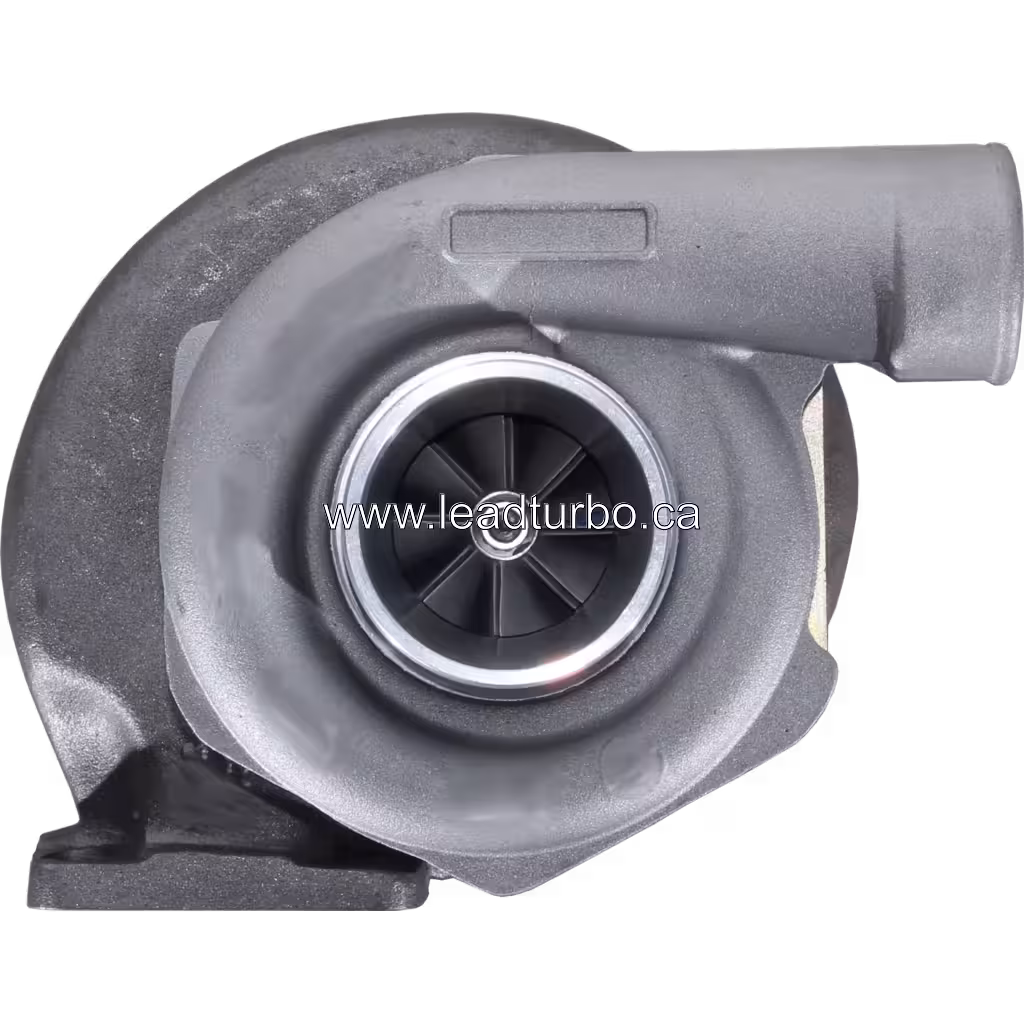 Turbocompresseur 409410-0002 TO4B91 vue avant avec carter d'échappement en fonte et carter compresseur