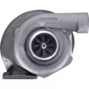 Turbocompresseur 409410-0002 TO4B91 vue avant avec carter d'échappement en fonte et carter compresseur