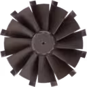Machined metal turbine wheel assembly with long shaft and threaded end