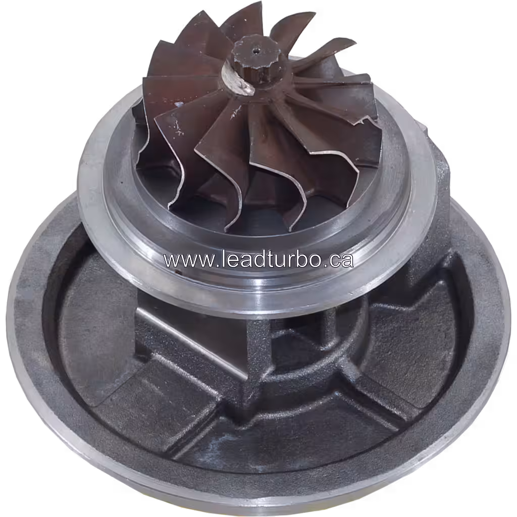 Bottom view of 4LGZ core showing turbine wheel and housing