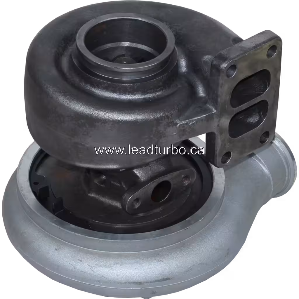 3590092 HX35 Turbocharger bottom view showing turbine housing and central bearing housing
