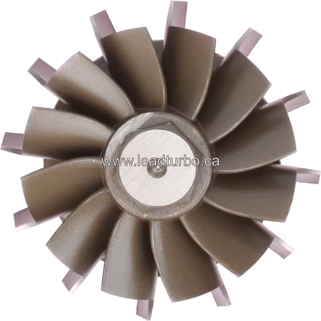Top view of 711244-0003 multi-blade turbine wheel for Perkins Vista6