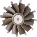 Vue de dessus de la roue de turbine à aubes multiples 711244-0003