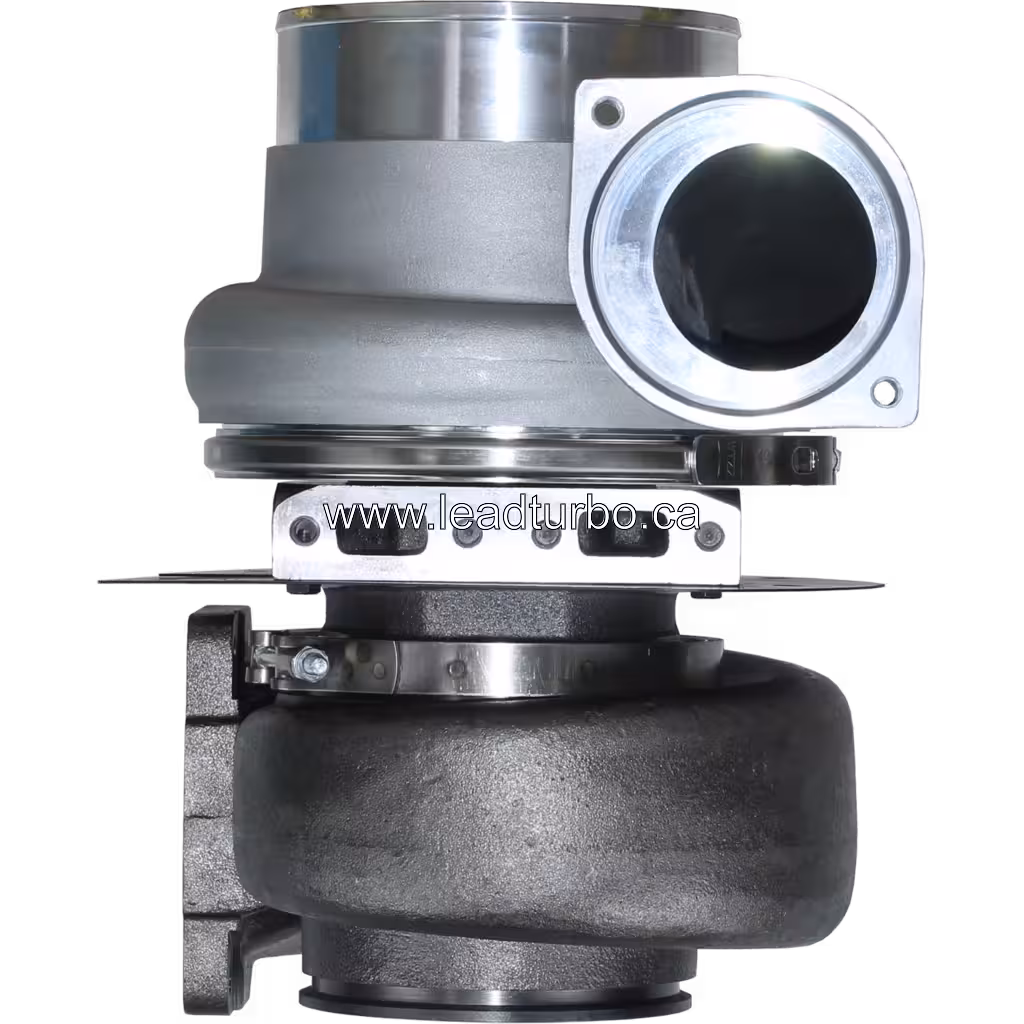 Vue avant du turbocompresseur 465622-0002 TL8106 montrant la roue compresseur et le carter en spirale