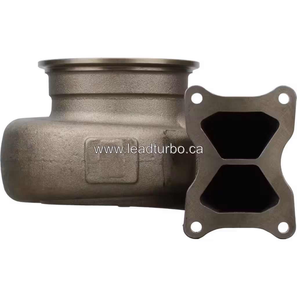 FOR 4042917 TH HX82 turbine housing front view with polished inlet flange