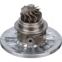 Top view of RHF55 turbo core showing threaded shaft and mounting flange
