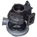 4951032 HX40W turbocharger bottom view with two-bolt turbine outlet flange and mounting bracket